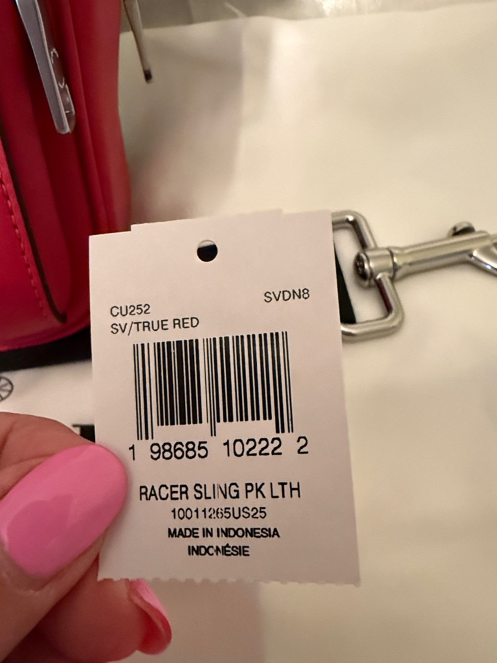 ♥️Coach NWT True Red Leather Racer Sling Pack with Silver Hardware - Picture 2 of 9